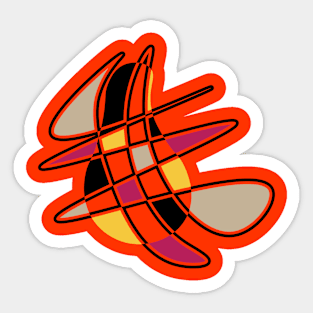 Pear - Geometric Retro Design Sticker